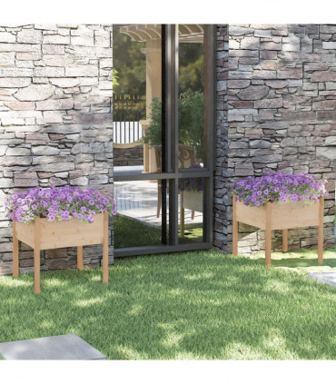 vidaXL Garden Planters 2 pcs 70x70x70 cm Solid Pinewood