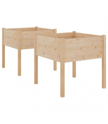 vidaXL Garden Planters 2 pcs 70x70x70 cm Solid Pinewood