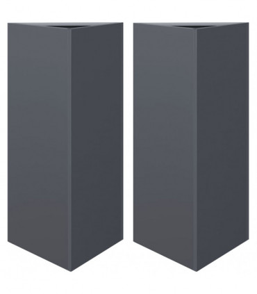vidaXL Garden Planters 2 pcs Anthracite Triangular 40x34.5x70 cm Steel