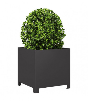 vidaXL Garden Planters 2 pcs Black 40x40x40 cm Steel