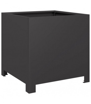 vidaXL Garden Planters 2 pcs Black 40x40x40 cm Steel