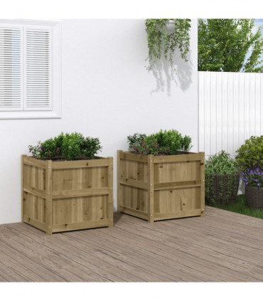 vidaXL Garden Planters 2 pcs Impregnated Wood Pine