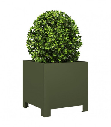 vidaXL Garden Planters 2 pcs Olive Green 30x30x30 cm Steel