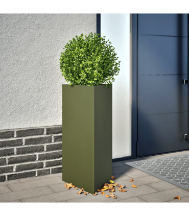 vidaXL Garden Planters 2 pcs Olive Green Triangular 40x34.5x70 cm Steel