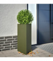 vidaXL Garden Planters 2 pcs Olive Green Triangular 40x34.5x70 cm Steel