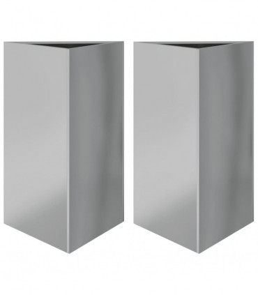 vidaXL Garden Planters 2 pcs Triangular 50x43x75 cm Galvanized Steel