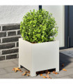vidaXL Garden Planters 2 pcs White 30x30x30 cm Steel