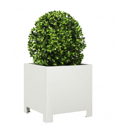 vidaXL Garden Planters 2 pcs White 30x30x30 cm Steel