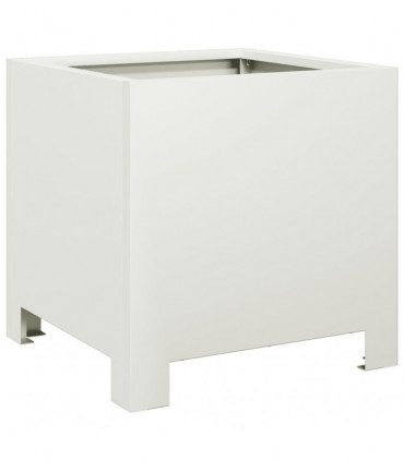 vidaXL Garden Planters 2 pcs White 30x30x30 cm Steel