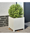 vidaXL Garden Planters 2 pcs White 40x40x40 cm Steel