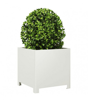 vidaXL Garden Planters 2 pcs White 40x40x40 cm Steel
