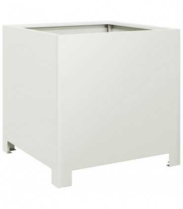 vidaXL Garden Planters 2 pcs White 40x40x40 cm Steel