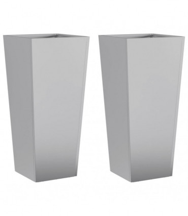 vidaXL Garden Planters 35x35x75 cm 2 pcs Galvanised Steel