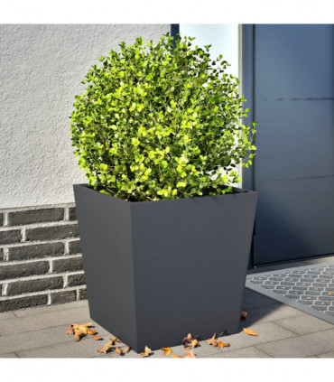 vidaXL Garden Planters Anthracite 2 pcs 50x50x50 cm Steel