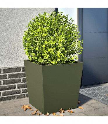 vidaXL Garden Planters Olive Green 2 pcs 50x50x50 cm Steel