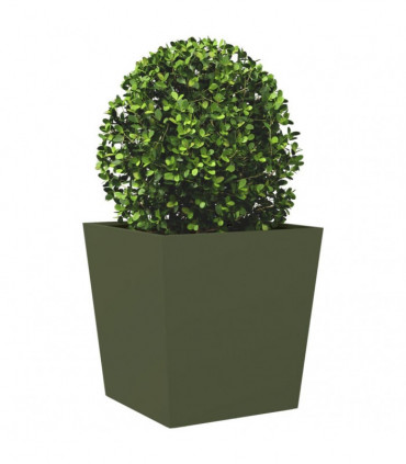 vidaXL Garden Planters Olive Green 2 pcs 50x50x50 cm Steel