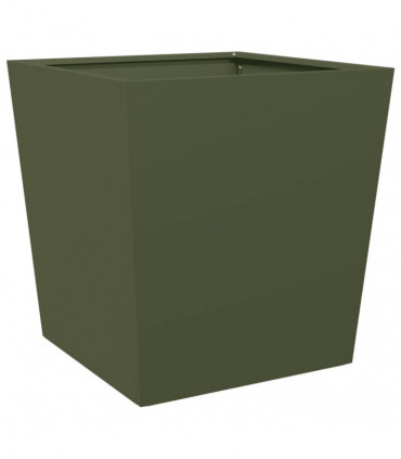 vidaXL Garden Planters Olive Green 2 pcs 50x50x50 cm Steel