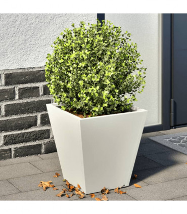 vidaXL Garden Planters White 2 pcs 30x30x30 cm Steel
