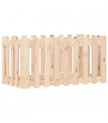 vidaXL Garden Raised Bed with Fence Design 100x50x50 cm Solid Wood Pine