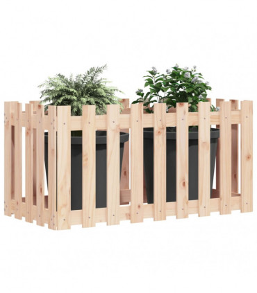 vidaXL Garden Raised Bed with Fence Design 100x50x50 cm Solid Wood Pine