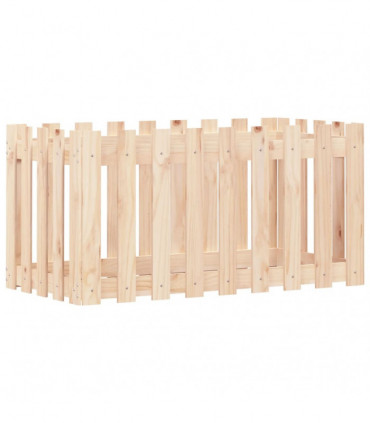 vidaXL Garden Raised Bed with Fence Design 100x50x50 cm Solid Wood Pine