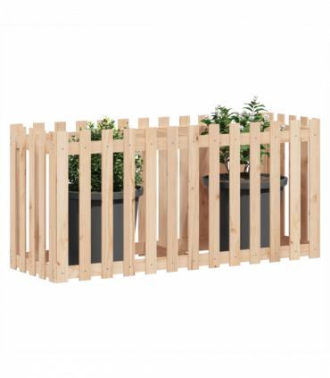 vidaXL Garden Raised Bed with Fence Design 150x50x70 cm Solid Wood Pine