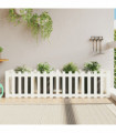 vidaXL Garden Raised Bed with Fence Design White 200x50x50 cm Solid Wood Pine