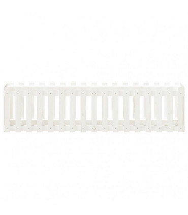 vidaXL Garden Raised Bed with Fence Design White 200x50x50 cm Solid Wood Pine