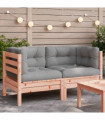 vidaXL Garden Sofa Corner with Cushions 2 pcs Solid Wood Douglas