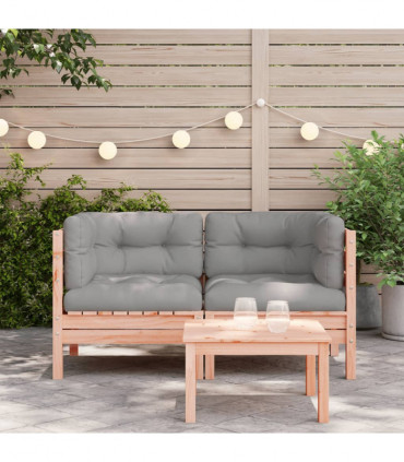 vidaXL Garden Sofa Corner with Cushions 2 pcs Solid Wood Douglas