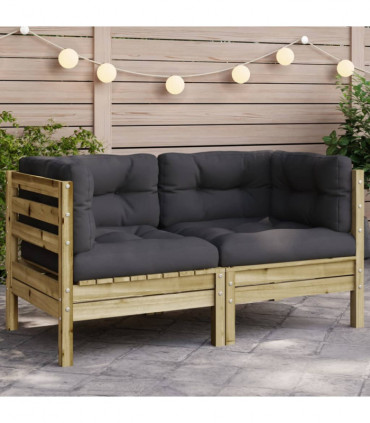 vidaXL Garden Sofa Corner with Cushions Impregnated Wood Pine