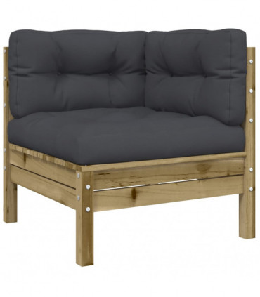vidaXL Garden Sofa Corner with Cushions Impregnated Wood Pine