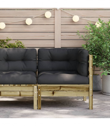 vidaXL Garden Sofa Corner with Cushions Impregnated Wood Pine