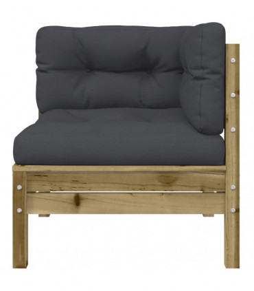 vidaXL Garden Sofa Corner with Cushions Impregnated Wood Pine