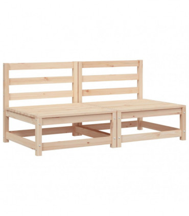 vidaXL Garden Sofas Armless 2 pcs 70x70x67 cm Solid Wood Pine