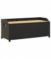 vidaXL Garden Storage Bench 120 cm Poly Rattan Black