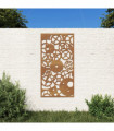vidaXL Garden Wall Decoration 105x55 cm Corten Steel Gear Wheel Design