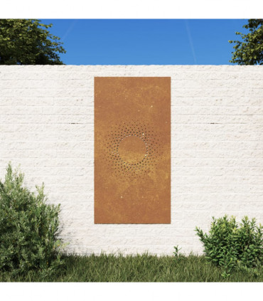 vidaXL Garden Wall Decoration 105x55 cm Corten Steel Sun Design