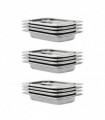 vidaXL Gastronorm Containers 12 pcs GN 1/4 40 mm Stainless Steel