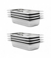 vidaXL Gastronorm Containers 8 pcs GN 1/3 65 mm Stainless Steel