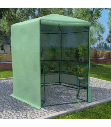 vidaXL Greenhouse with Shelves Steel 227x223 cm