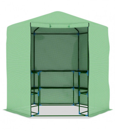 vidaXL Greenhouse with Shelves Steel 227x223 cm