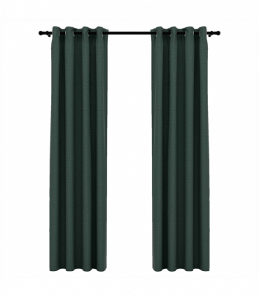 vidaXL Linen-Look Blackout Curtains with Grommets 2pcs Green 140x225cm