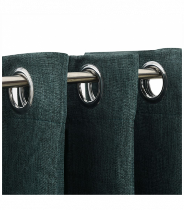 vidaXL Linen-Look Blackout Curtains with Grommets 2pcs Green 140x225cm