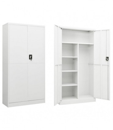vidaXL Locker Cabinet White 90x40x180 cm Steel