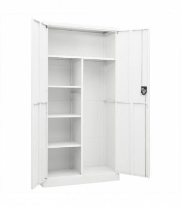 vidaXL Locker Cabinet White 90x40x180 cm Steel