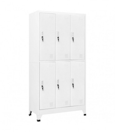 vidaXL Locker Cabinet with 6 Compartments Steel 90x45x180 cm Grey