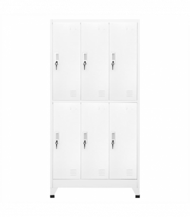 vidaXL Locker Cabinet with 6 Compartments Steel 90x45x180 cm Grey