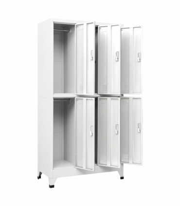 vidaXL Locker Cabinet with 6 Compartments Steel 90x45x180 cm Grey