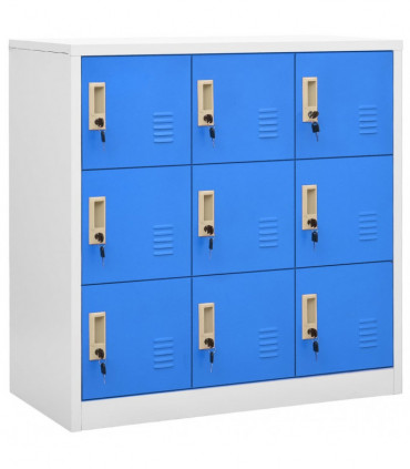 vidaXL Locker Cabinets 2 pcs Light Grey and Blue 90x45x92.5 cm Steel